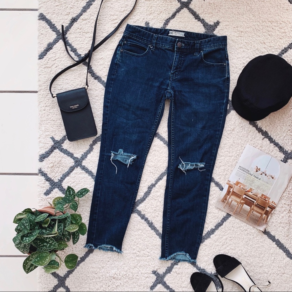 Free People Destroyed Skinny Ankle Jeans